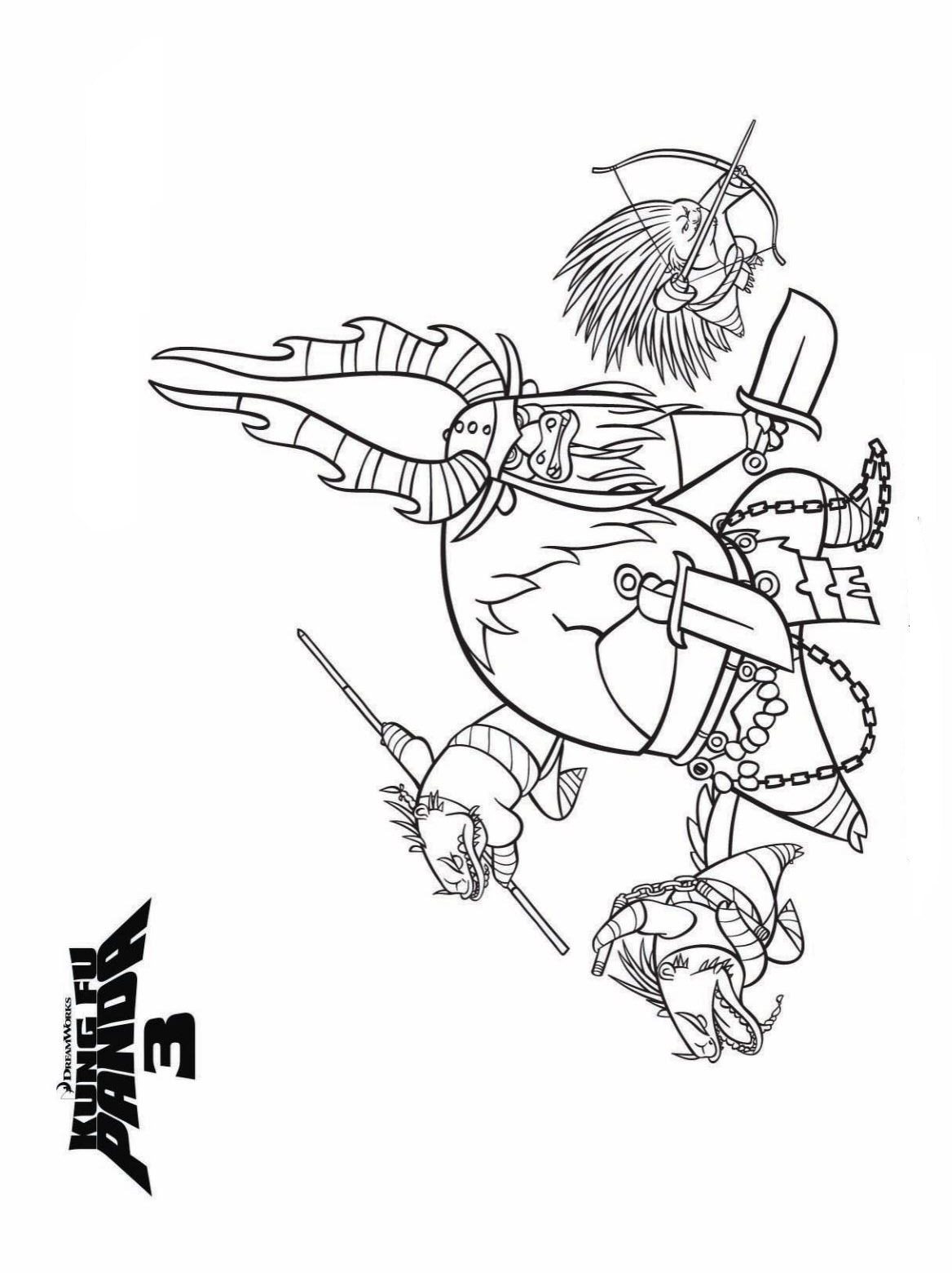 Plansa de colorat cu Kung Fu Panda 31 25
